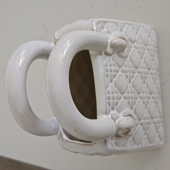New DIOR LADY DIOR Bag Vase White Ceramic Mini Bag Vase Top Handle Cannage Bag - Picture 5 of 5